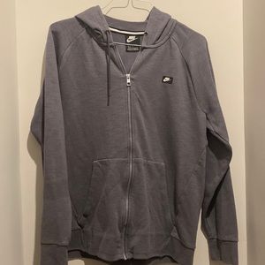 Grey Nike Zip-Up Hoodie
